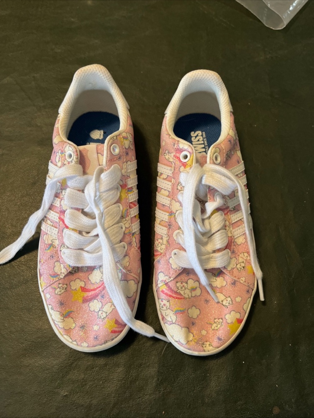 Kids Pink Cloud & Rainbow Print Sneakers - Brand Unknown